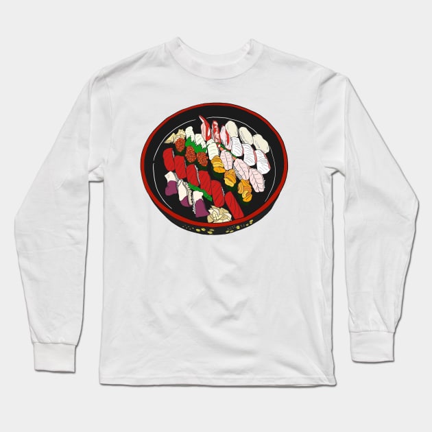 Master Sushi Set Long Sleeve T-Shirt by lamaisondulapino